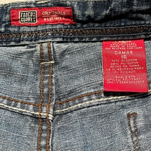 Faded Glory Blue Jean Shorts Sz 16 - Picture 6 of 6